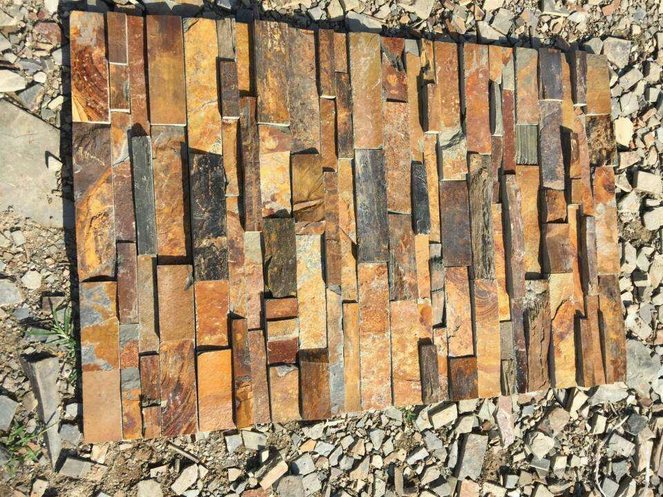 Slate Factory Supply Stone Exterior Wall Cladding Rusty Yellow Slate Culture Stone Tiles