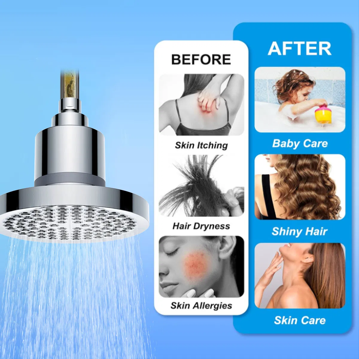 Premium 6-Inch High Pressure Rainfall Shower Head for Luxurious Baths