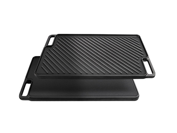 Двусторонняя чугунная сковорода-гриль с антипригарным покрытием