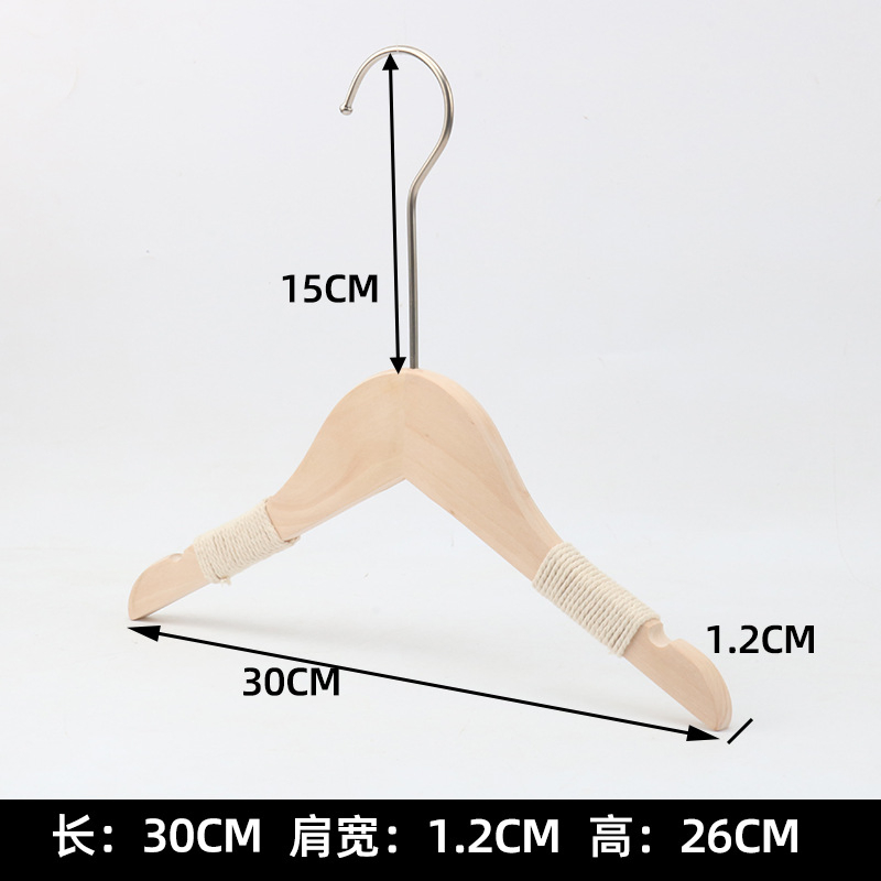 Natural Wooden Hangers Sets with Non-Slip Straps & Clips - Bulk for Boutiques