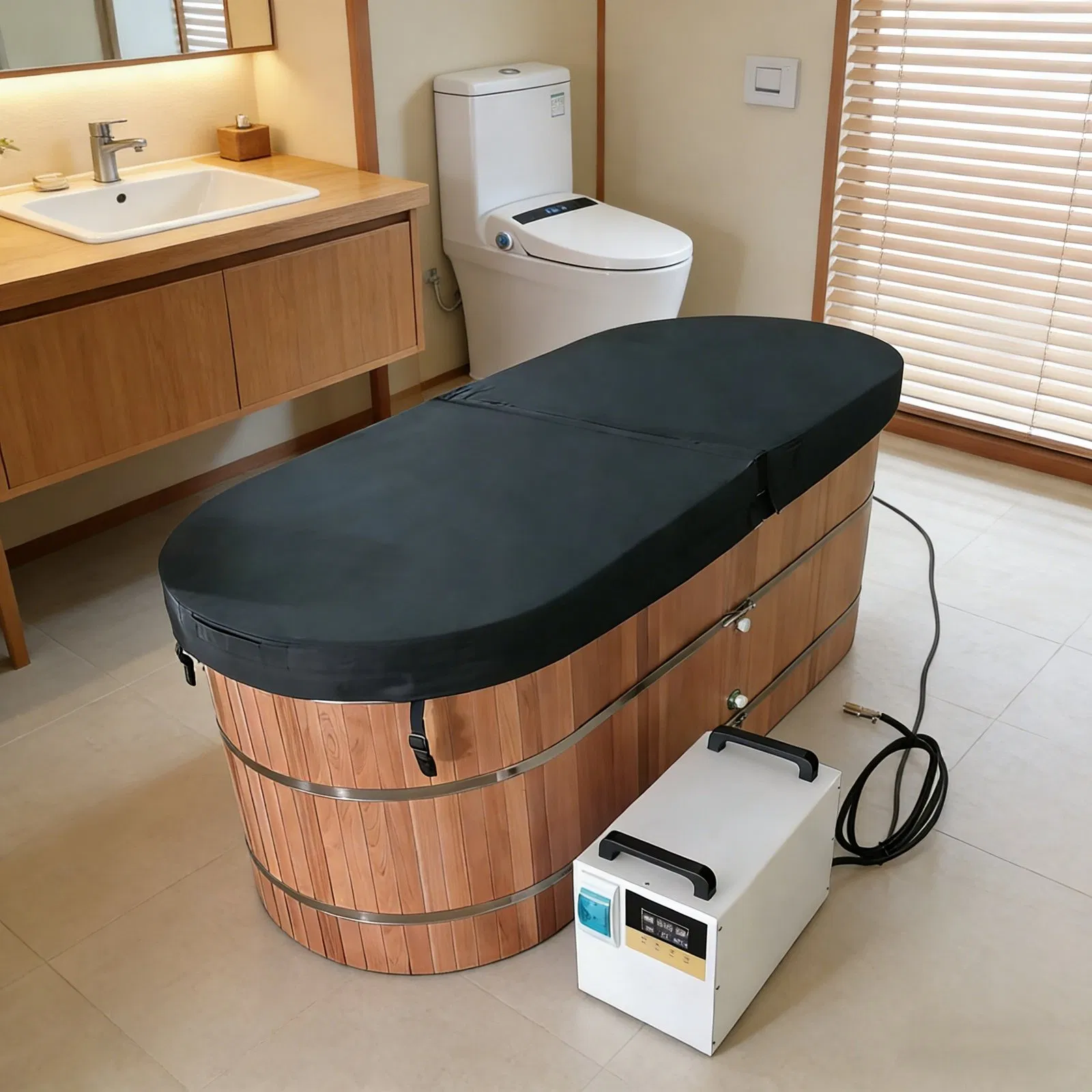 Ледяная ванна из канадского кедра с чиллером