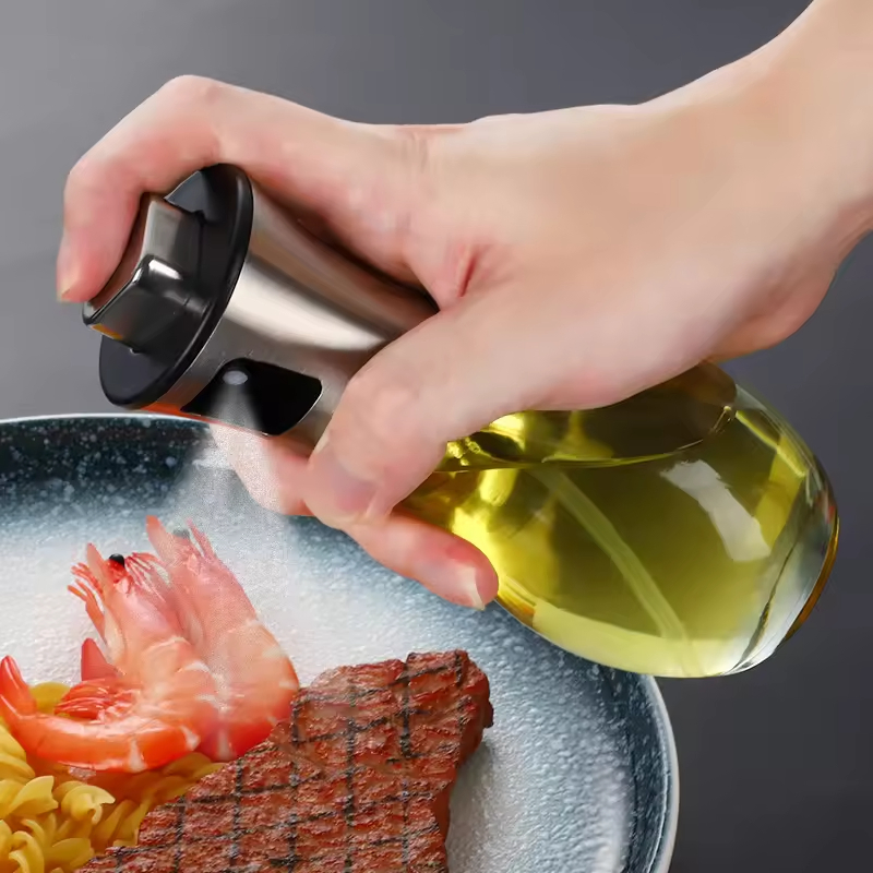 Stainless Steel Olive Oil Sprayer Bottle Oil Dispenser for Kitchen Cooking Refillable Food Grade Oil Vinegar Spritzer Spray