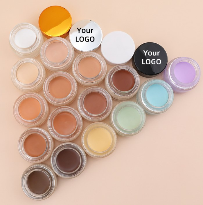 16 Colors Round Container Four Colors Lid Concealer Sweatproof Skin-Friendly Factory Price Facial Makeup Product Long Lasting OEM Logo Concealer