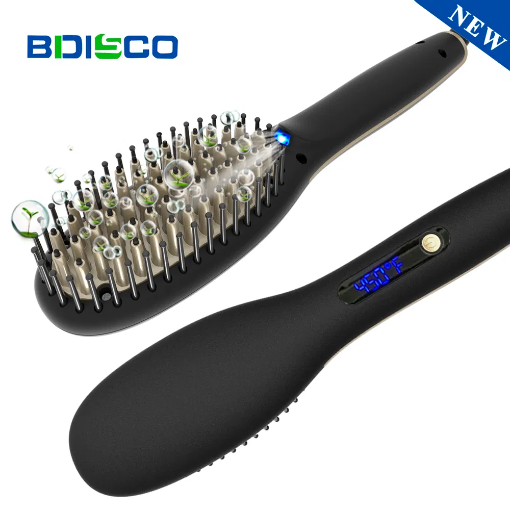 Factory Supply Multifunctional OEM Beard Straightening Comb Ionic Hair Straightener Brush