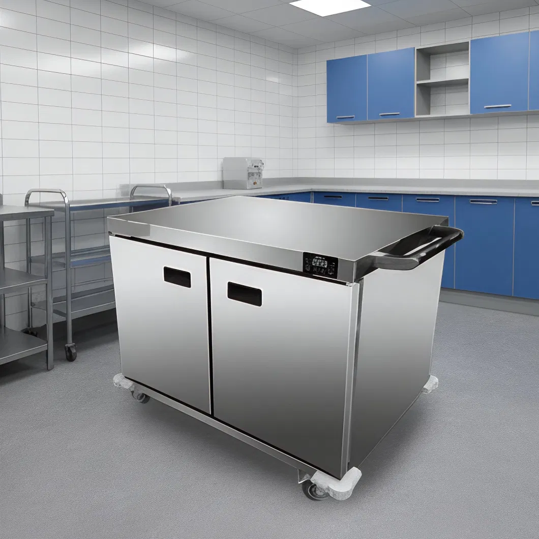 Commercial Mobile Food Warmer Cart Stainless Steel Food Warmer Cart