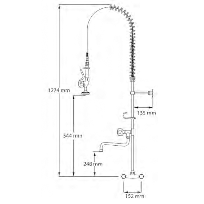 Stainless Steel Pre-Rinse Spray with Tap