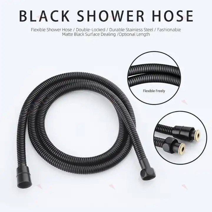 High Quality Ultra-Flexible Black Spray-Painted Stainless Steel Black Shower Hose