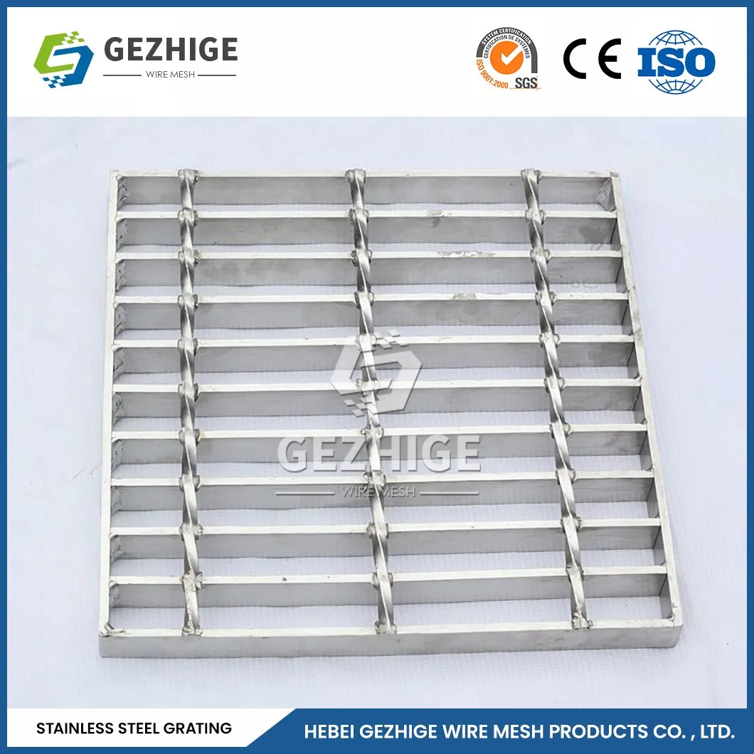 Gezhige Stainless Steel Serrated Welded Bar Grating Manufacturers Mild and Stainless Steel Grating China 25X3 25X4mm Bearing Bar Stainless Steel Grating