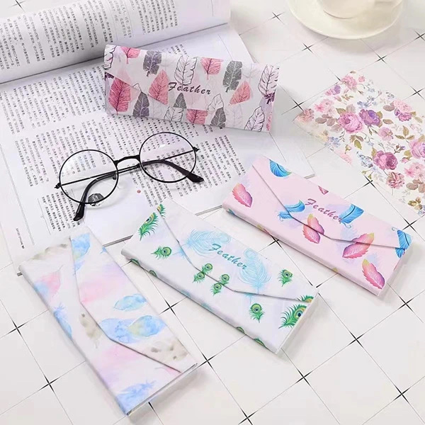 5 Color PU Leather Folding in One Piece Sunglasses Case Folding Case