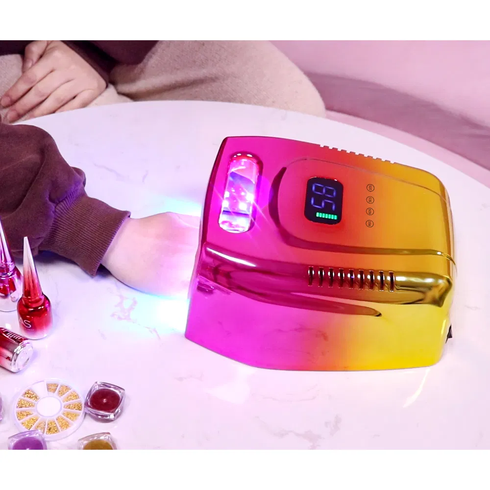 Wholesale 96W 45PCS UV/LED Nail Lamp Cordless&Rechargeable UV Lamp White Black Gradient Gold Nail Dryer for Beauty