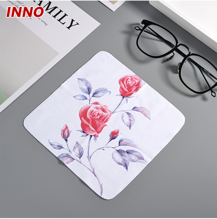 Inno-B04 Faux-Suede Colorful Lens and Screen Cleaning Cloth; High-Quality Microfiber Eyewear Cloth