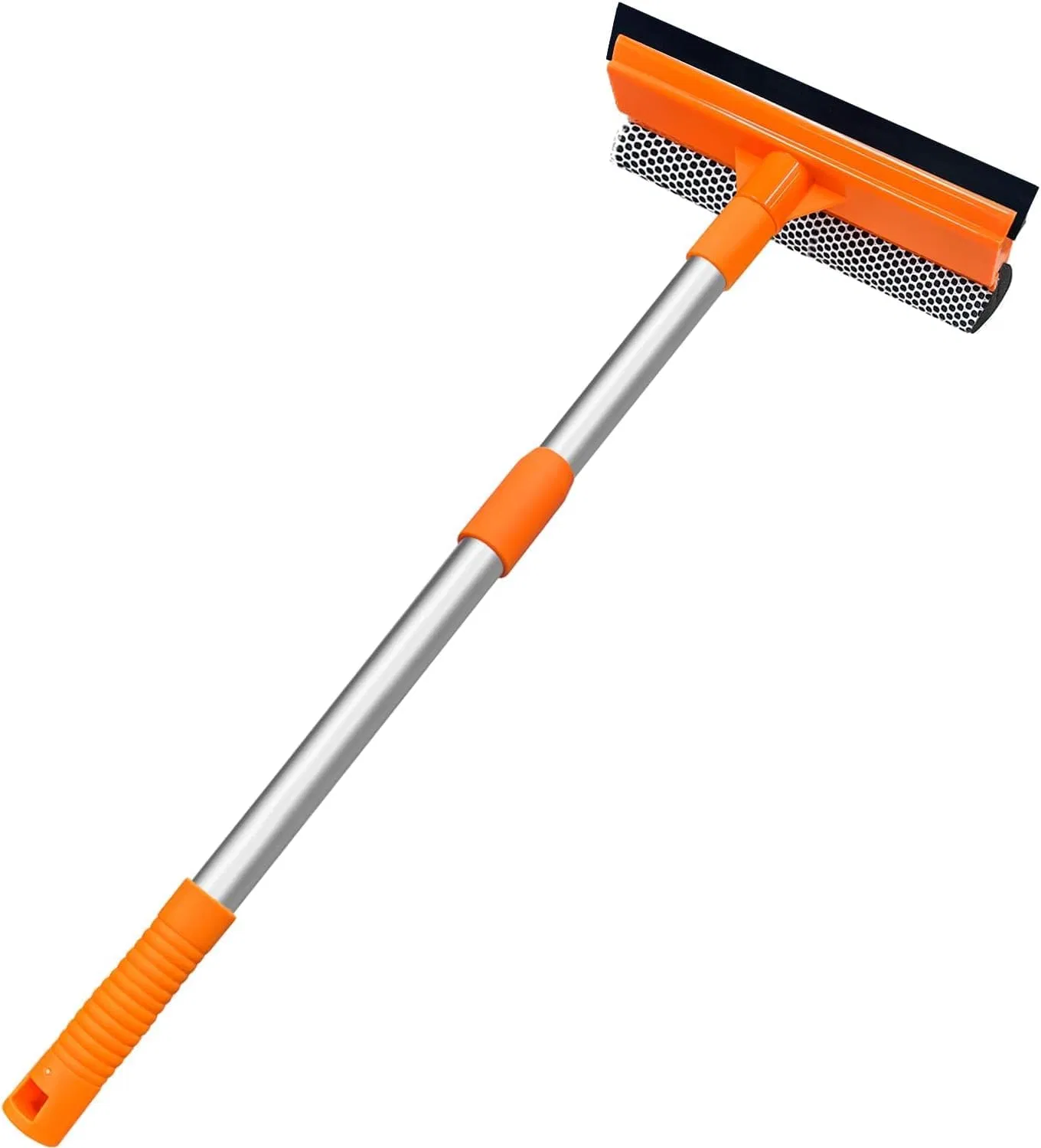 Squeegee for Window 2-in-1 Window Cleaner Sponge and Soft Rubber Strip with Telescopic Extension Pole Window Washer for Shower, Car Cleaner
