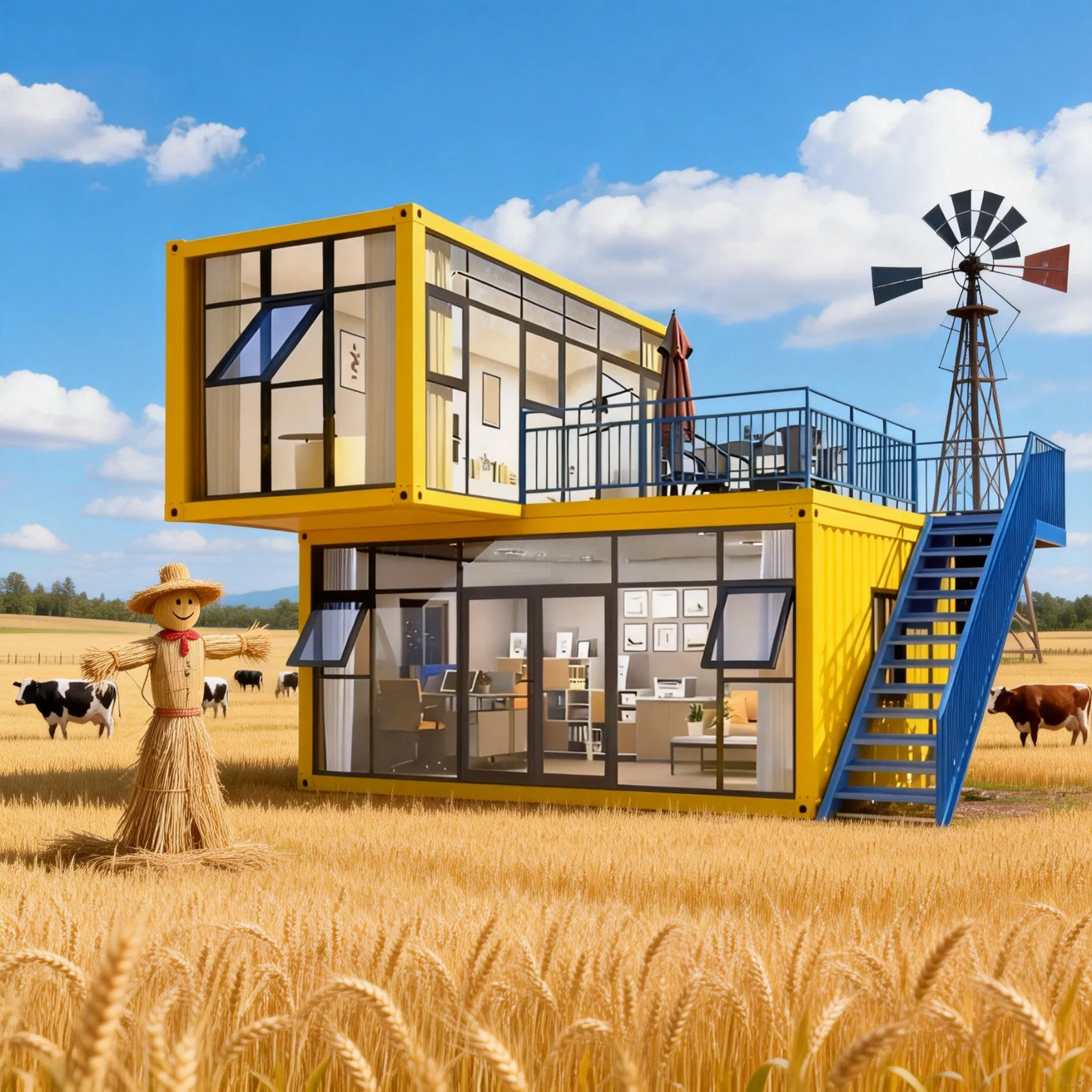 3X6X2.8m X2 Integrated Container House Eco-Friendly Prefab Modular Tiny House with Steel Frame