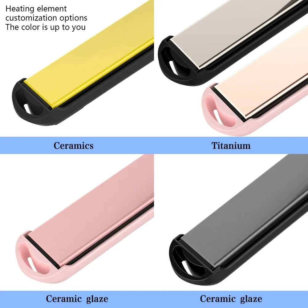 450 Degrees Glossy Titanium Plate Hair Flat Iron Keratin Hair Straightener