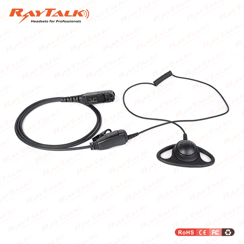 D Shape Walkie Talkie Mini Earpiece with Mic Kevlar Reinforced Cable