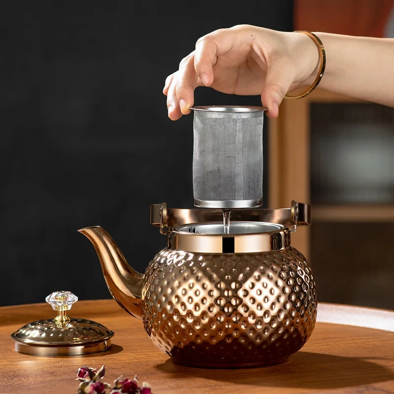 Gold Turkish Style Water Kettle for Middle Eastern Tea Arabic Tea Pot