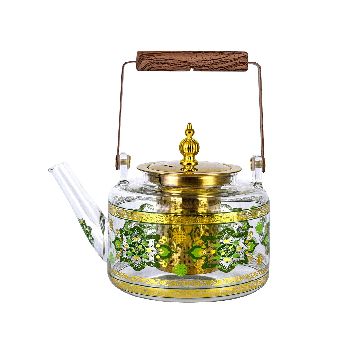 Printed Borosilicate Glass Teapot, Tea and Water Separation Design