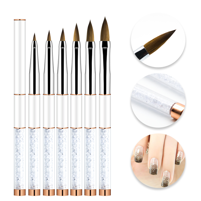 Guyo White Acrylic Kolinsky #8 Nail Art Brush for Beauty