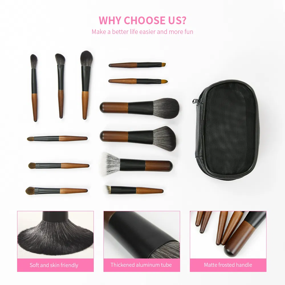 Maquillaje Beauty Tools Kits 12PCS Wooden Handle Cosmetics Makeup Brush Set for Face Lip Eye Shadow