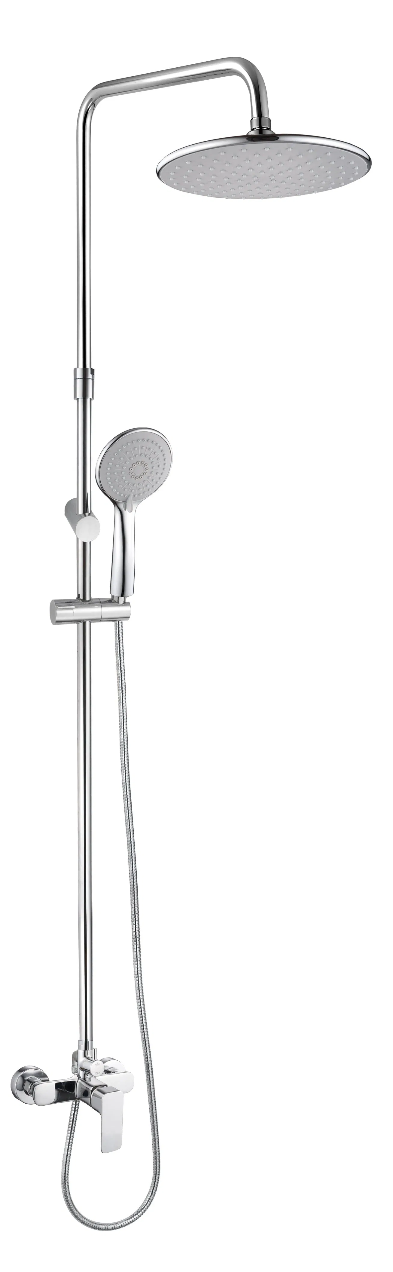2-Way Single Handle Brass Shower Bar Sanitary Ware Hardware Shower Head Rainfall Shower System Set Shower Column