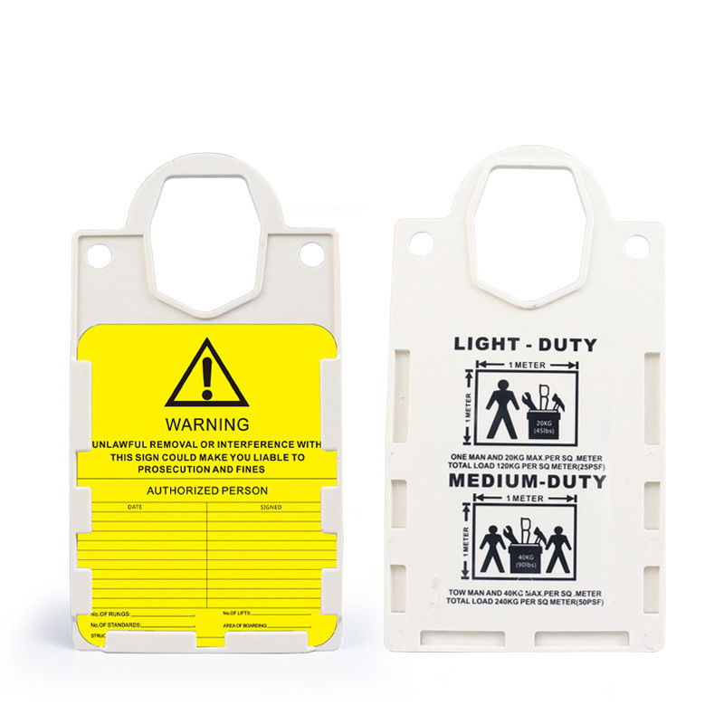 Plastic Scaffolding Security Accident Tag Inspect White Scaffold Tag Holder