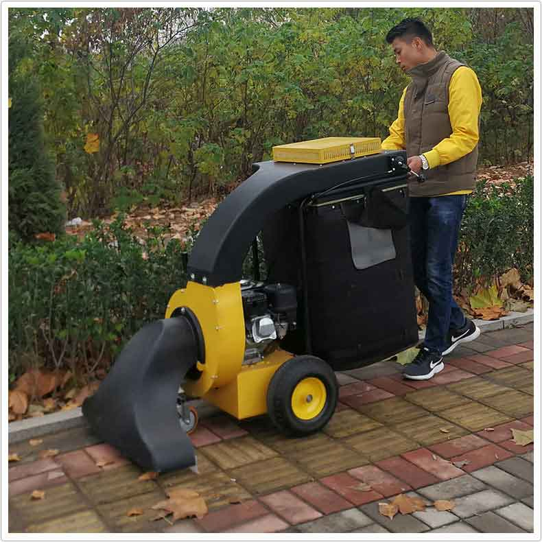 Gasoline Fallen Leaf Collector Vacuum Waste Collection Machine Wheeled Vacuum Leaf Collector