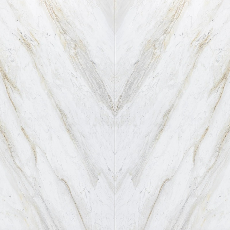 Flowing Veining in Soft Shades of Grey and Gold, Premium, Classic White Volakas Gold Marble for Flooring/Countertop/Walls/Furniture Inlays