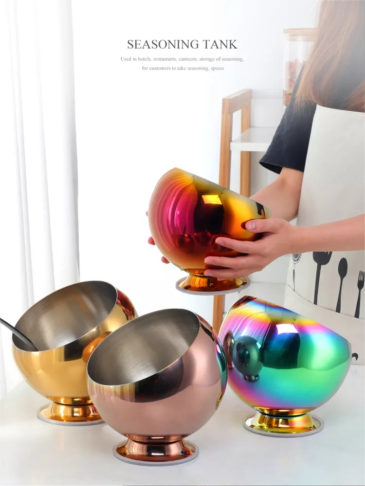 Stainless Steel Food Storage Container Hotpot Restaurants Seasoning Bowl