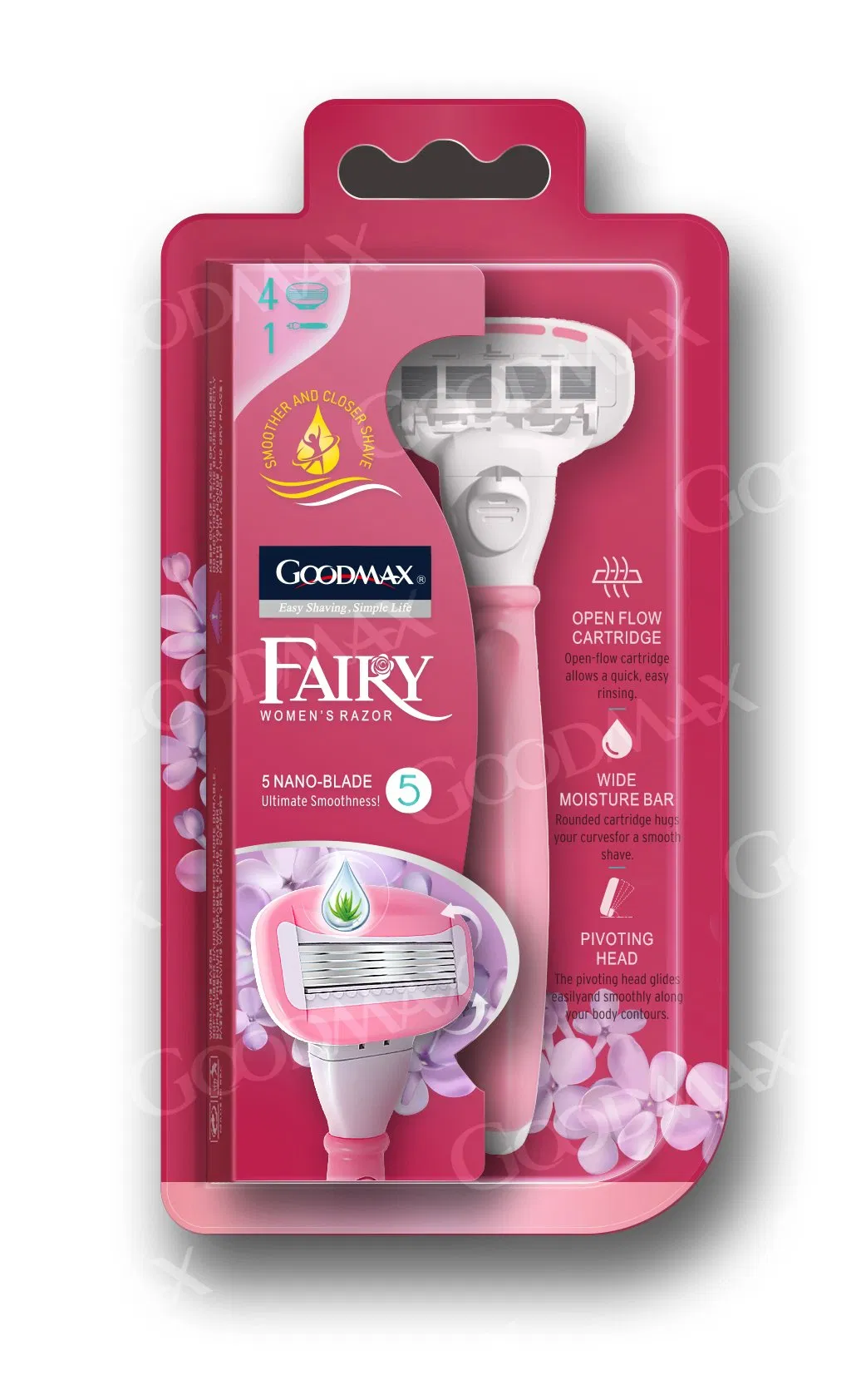 Five Blade Stainless Steel System Razor for Lady