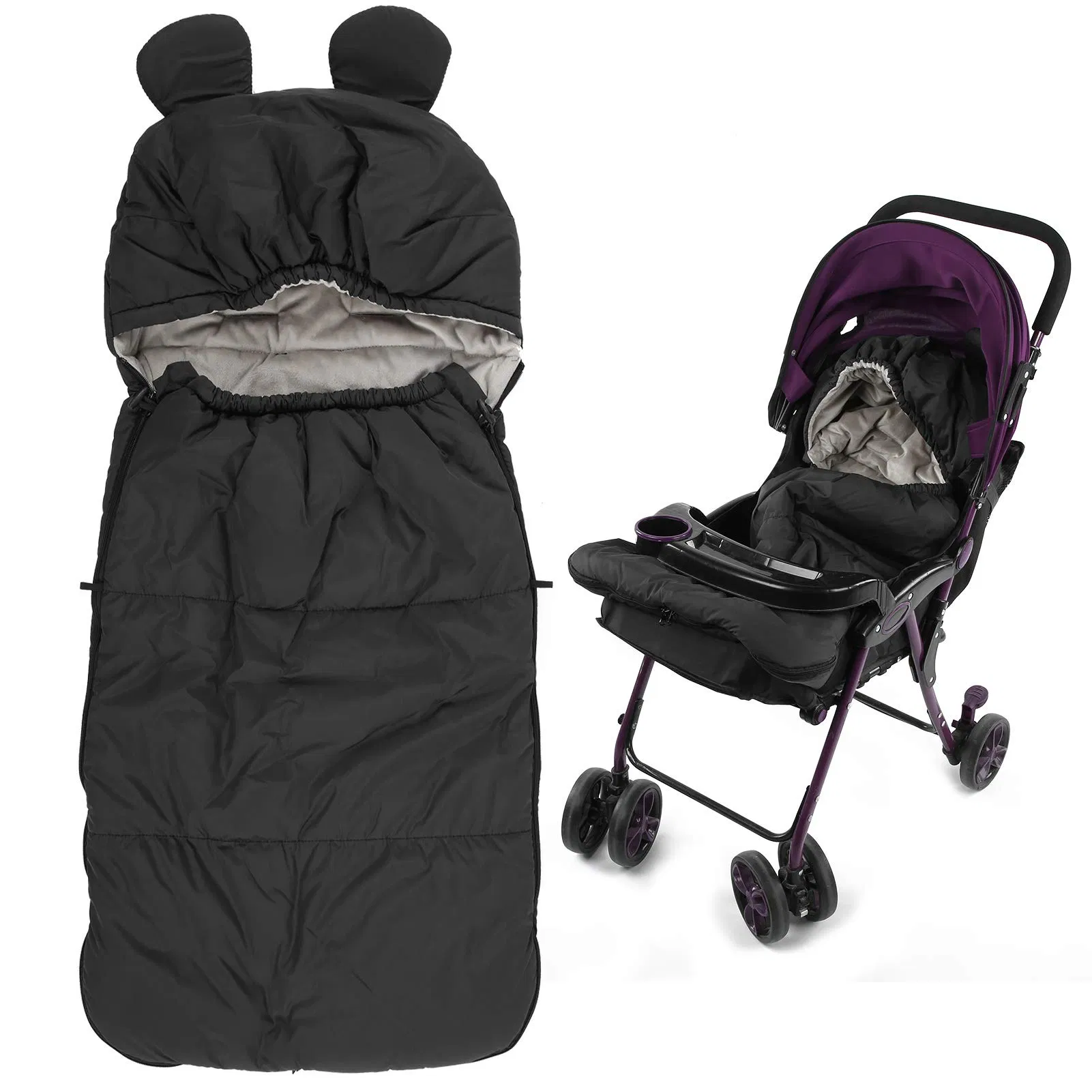 Wholesale Pram Footmuffs Comes with Warm Soft Polar Fleece Windproof Bunting Bag