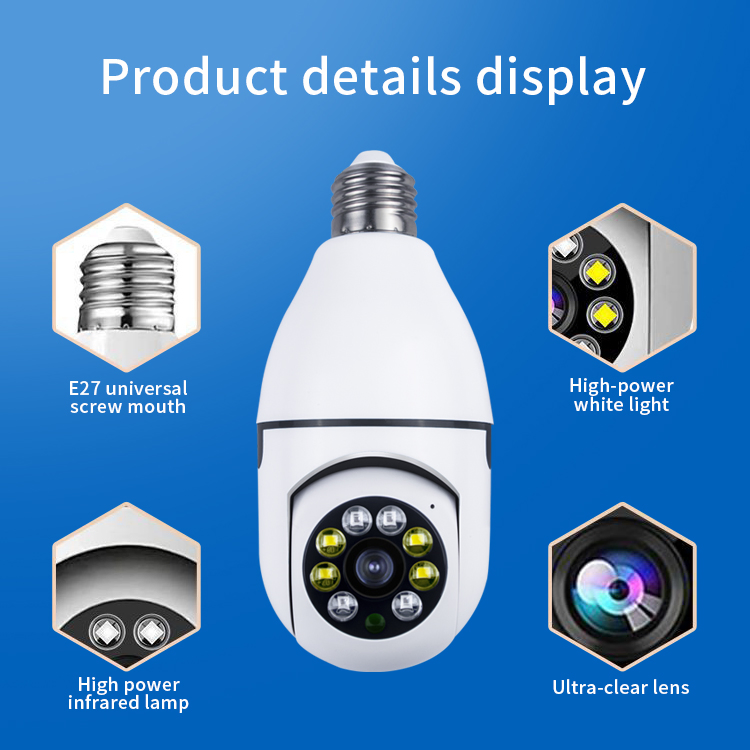 WiFi камера-лампа 360° с датчиком движения H.265