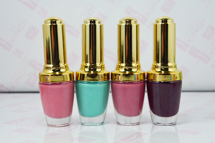 Hot Selling OEM Private Label Waterproof Nail Polish with Shiny Gold Cap