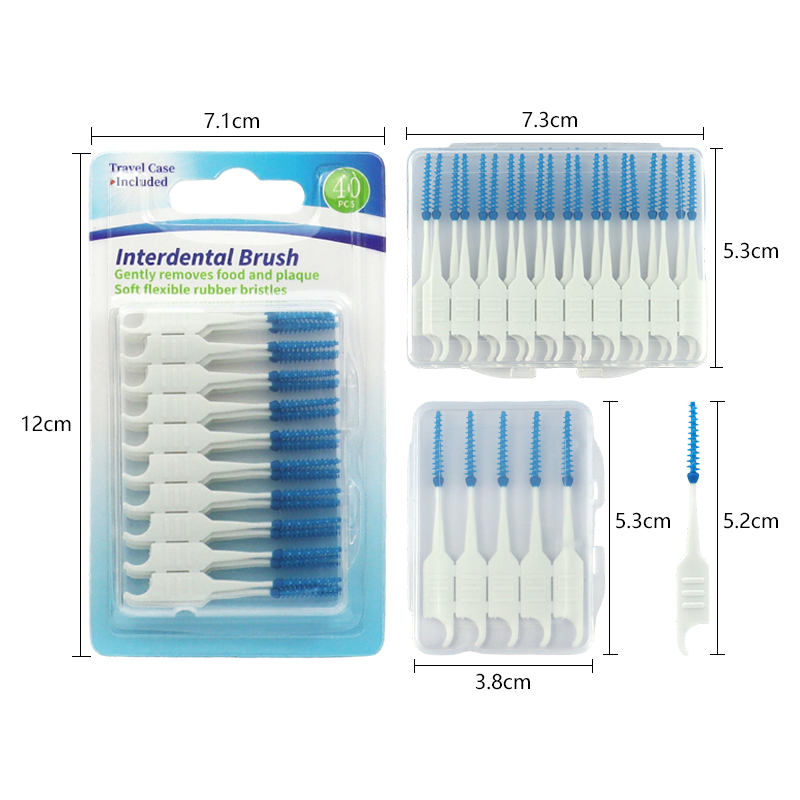 40CT Soft Silicone Rubber Interdental Brush Soft-Picks for Wide Space Orthodontic Brace