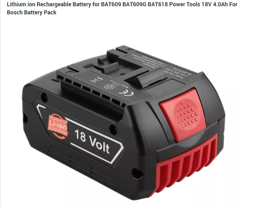 4000mAh Rechargeable 18V Li-ion Battery for Bosch Bat609 Bat618 Bat619 Cordless Drill Parts