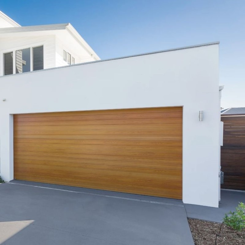 Elegant High - Quality Wooden Panel Car Garage Door for Modern Homes, Customizable