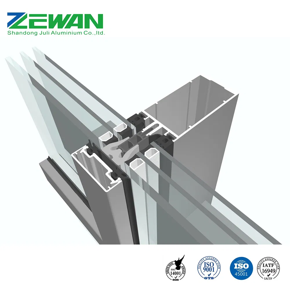 Powder Coating 6063 Series Aluminium Profiles for Curtain Wall