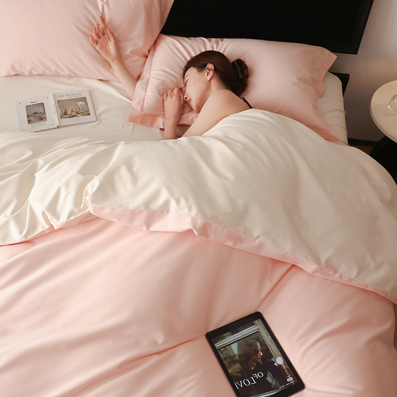 Hotel Bedding 100%Cotton 233tc Sateen Customized Size Comforter Cover 2pillowcases for Home