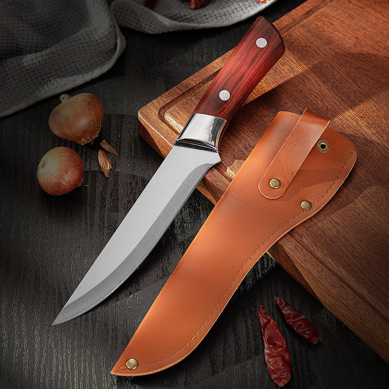 High Carbon Steel Butcher Knife with Durable Plastic Handle and Holster
