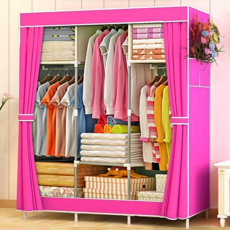 Costomized Steel Pipe Clothing Wardrobe Reinforcement Combination Simple Wardrobe Fabric Cabinet