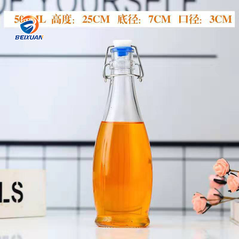 350ml Round Olive Oil Bottle with Clasp Clip Swing Cap