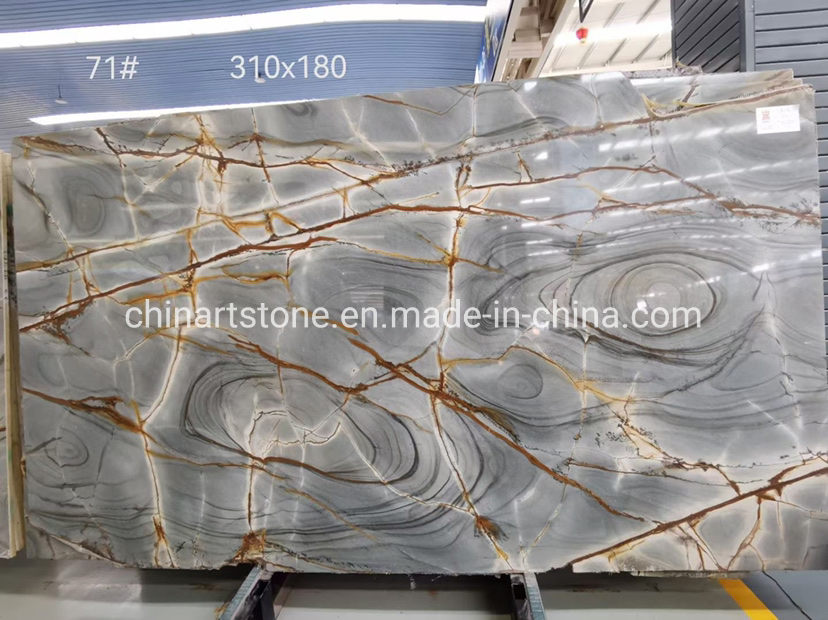 Luxury Stone Roma Blue Slab Tile Countertop