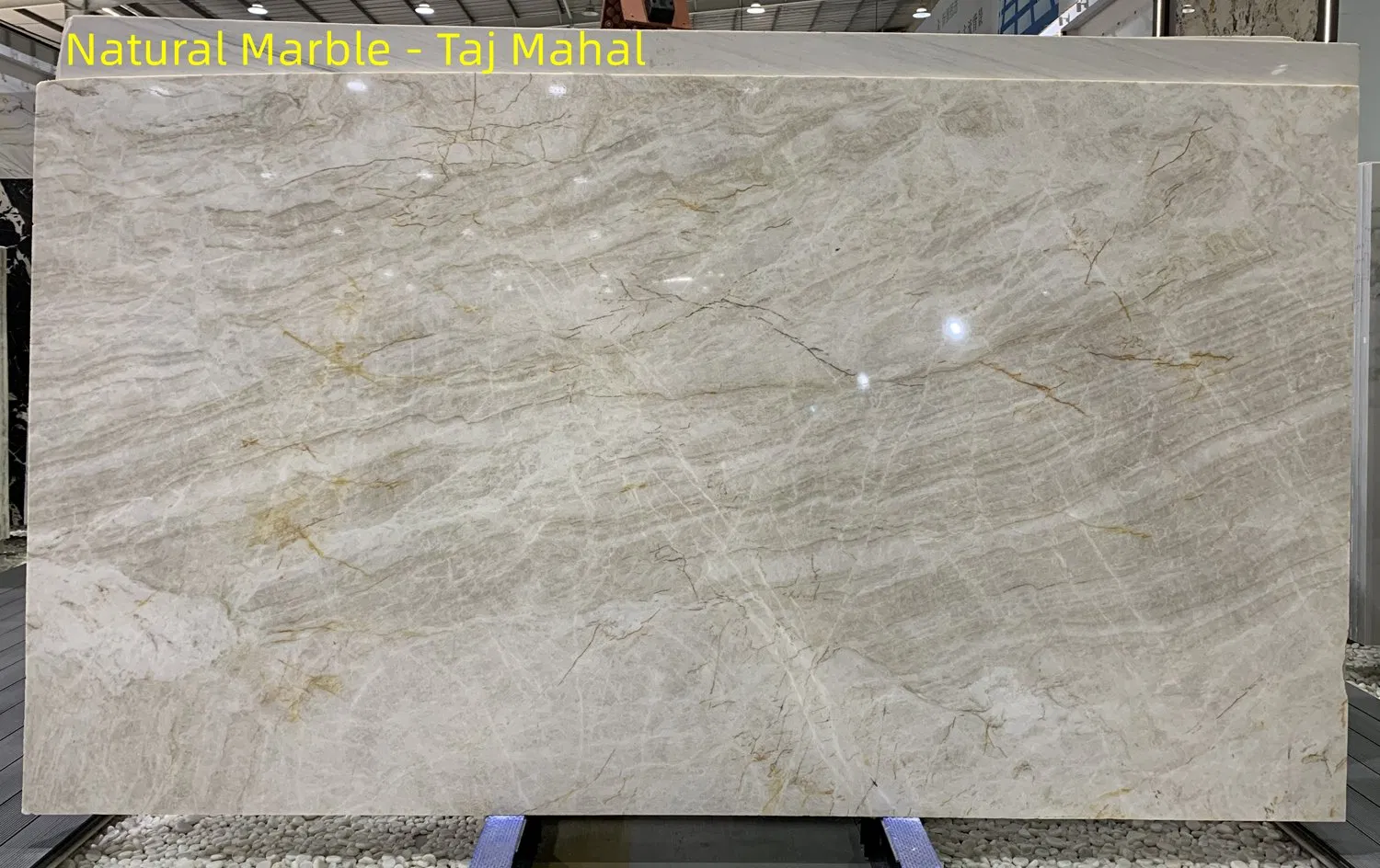 Artificial Sintered Stone Taj Mahal Slabs Light Beige Color Porcelain Big Slabs for Hot Sale