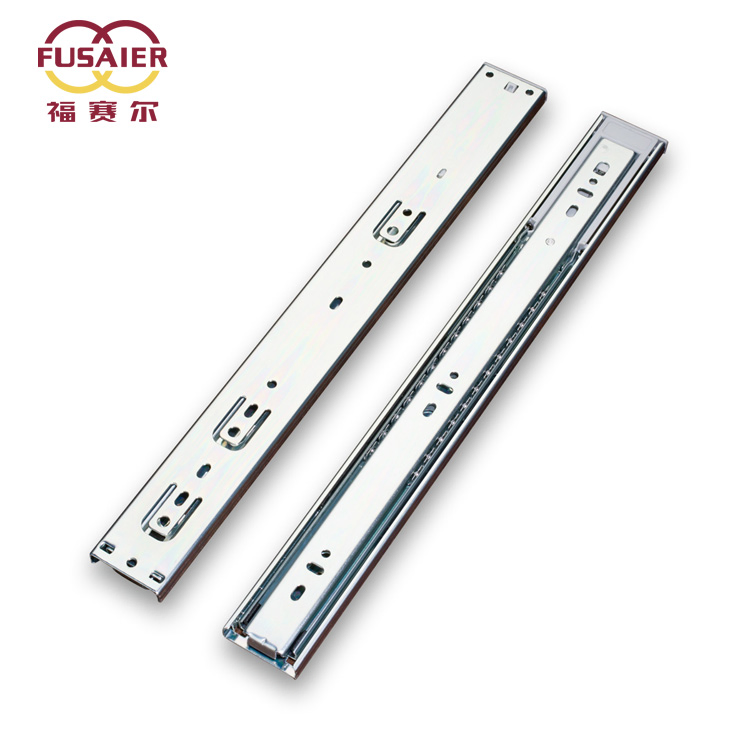 Cabinet Hardware 45mm 75 Gram Double Spring Soft Close Ball Bearing Telesopic Channel