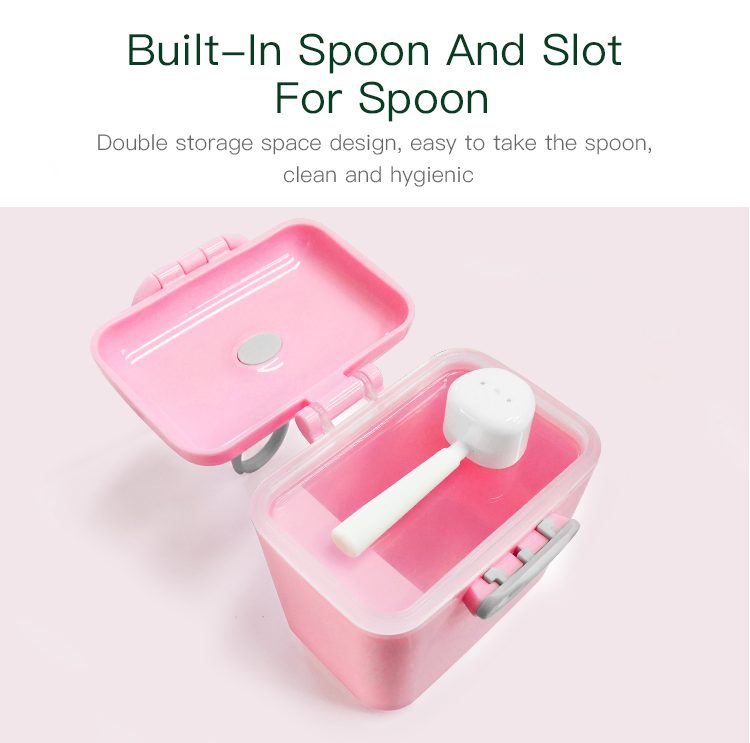 Beautiful Practical Sealing Performance with a Spoon PP Milk Powder Box