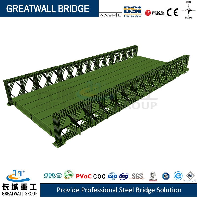 Prefabricated Portable Hl-93 Bailey Bridge for Emergency and Fast Delivery