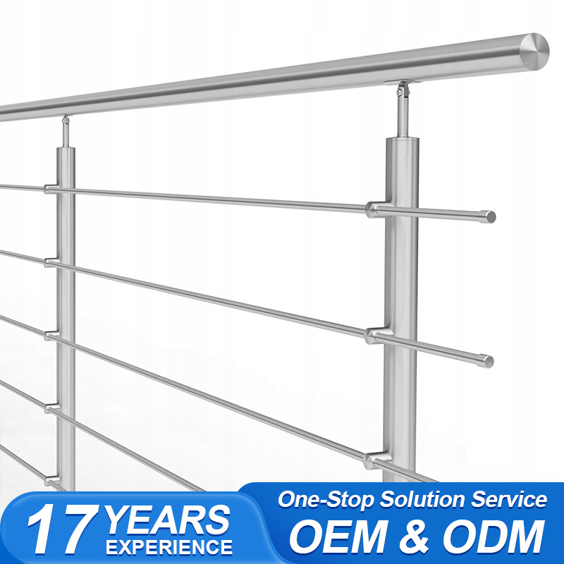 China Factory Custom Staircase Fence Pole Hardware Parts Direct Handrail Brushed Stainless Steel Railing Balustrade Post