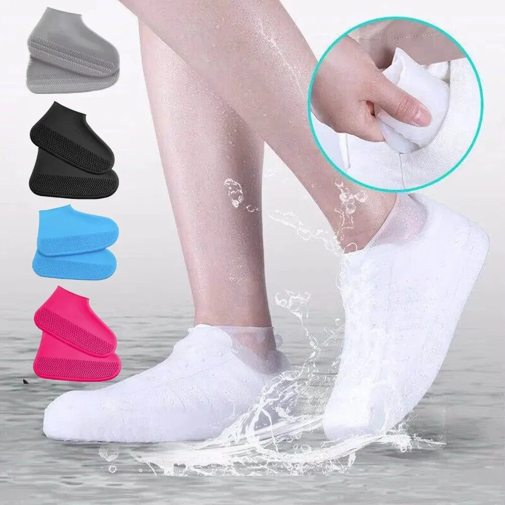 Waterproof Silicone Shoe Cover Recyclable Boot Cover Protector Elastic Non-Slip Textured Sole for Outdoor Rainy