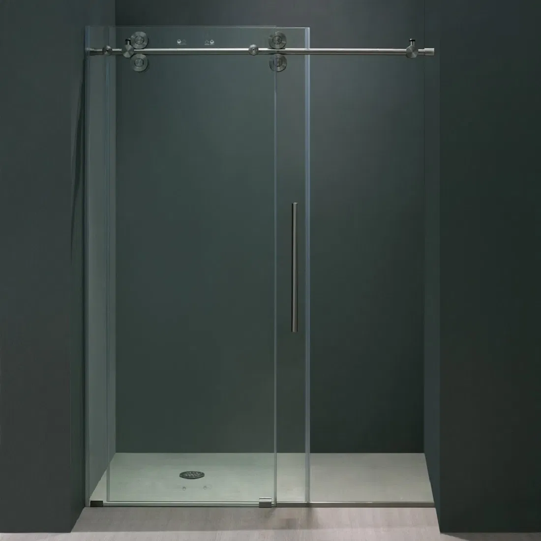 Stainless Steel 304 Mirror Finish Double Roller Sliding Glass Shower Doors