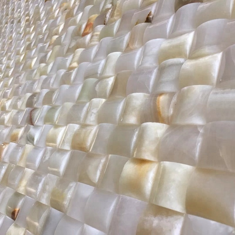 Полированный мраморный пол 3D с водной резкой