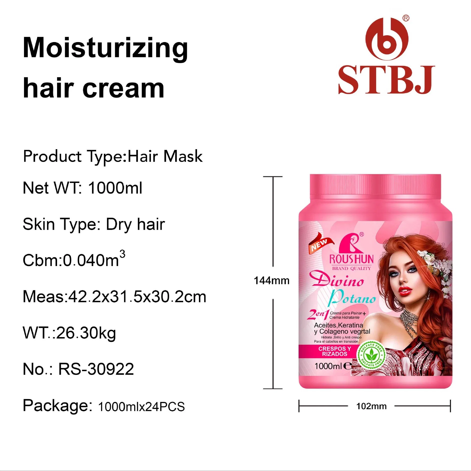 Roushun Nourishing Hair Cream for Glossy, Smooth Hair Transformation